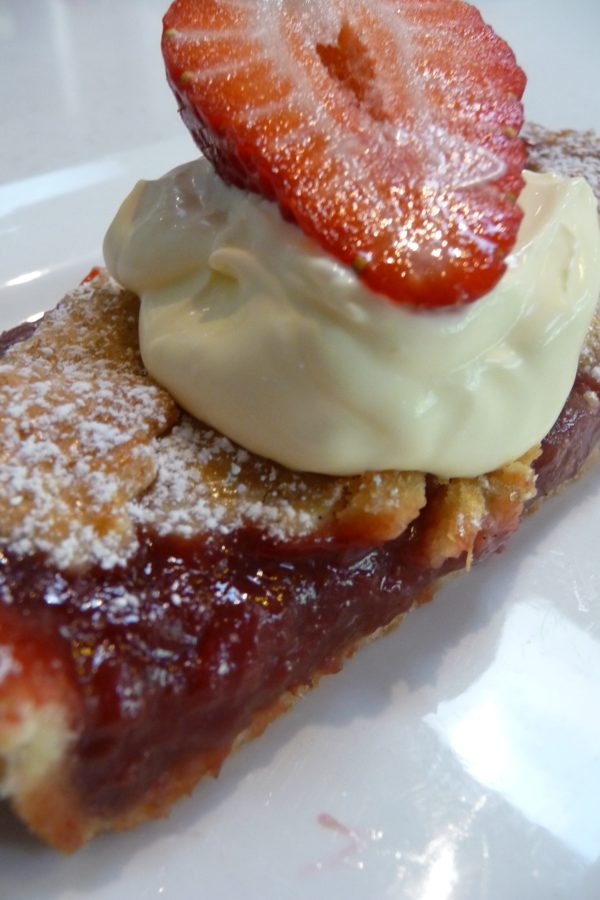Rhubarb Jam & Strawberry Tart