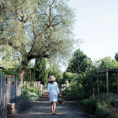 Mickey Robertson in her Kitchen Garden at Glenmore House!